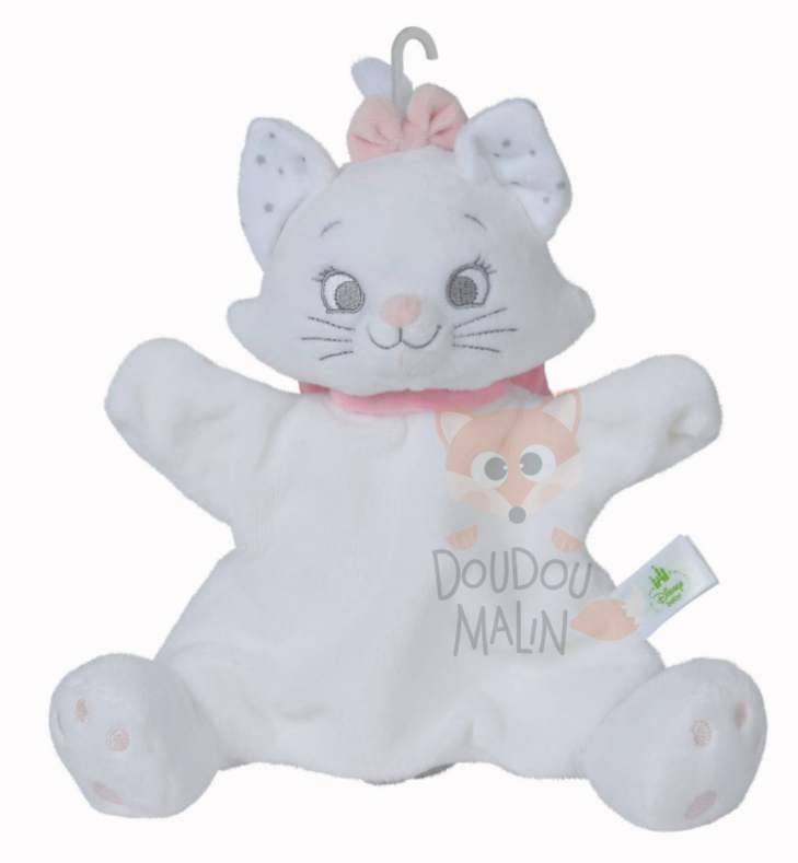  marie the cat handpuppet white pink 